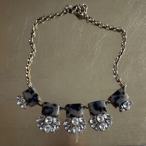 J. Crew Black and Silver Statement Necklace